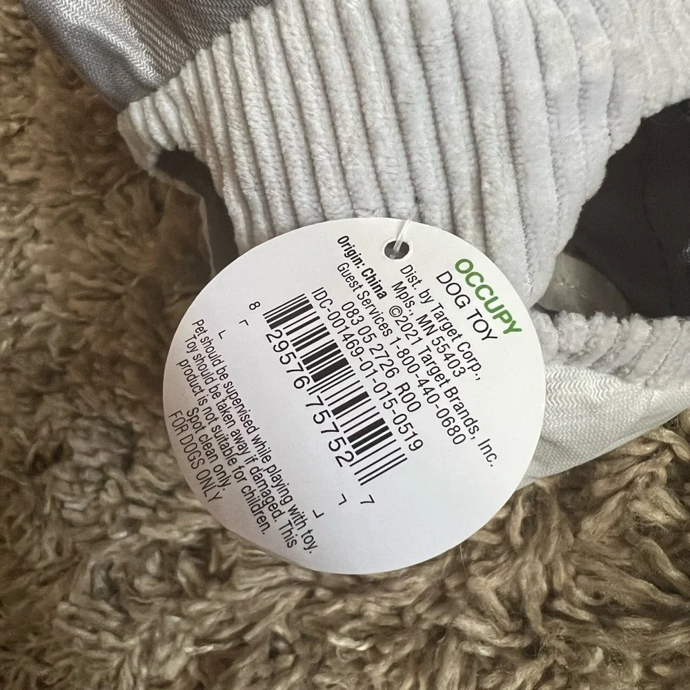 NWT Boots‎ & Barley gray red and white occupy dog toy
